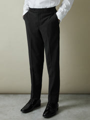 3-9 yrs Wool-Blend Tuxedo-Stripe Trousers in Black