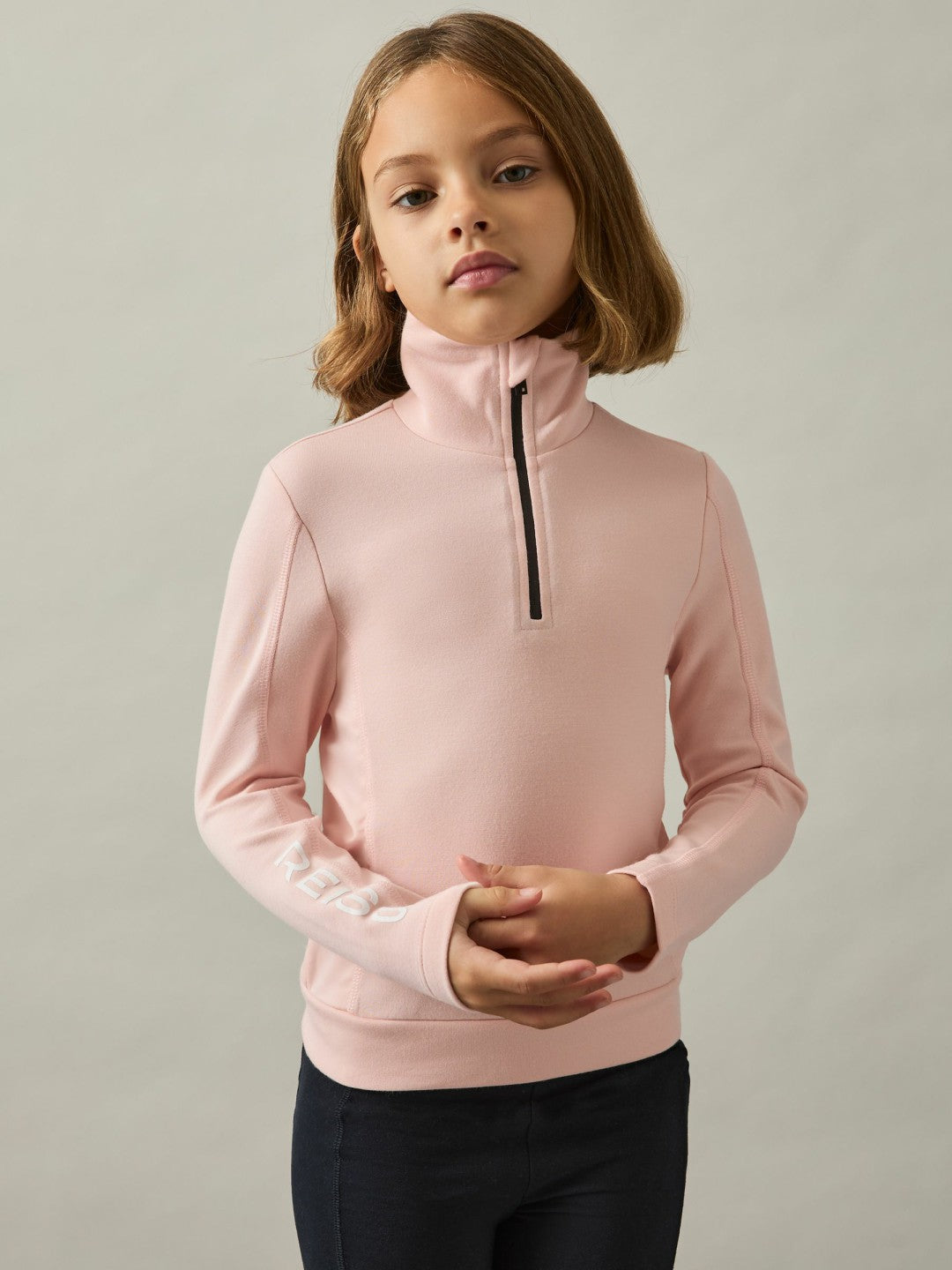 4-9 yrs Funnel-Neck Base-Layer Top in Pink