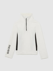 4-9 yrs Funnel-Neck Base-Layer Top in White/Black