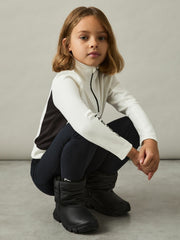 13-14 yrs Funnel-Neck Base-Layer Top in White/Black