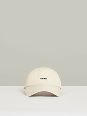 Logo Lettering Baseball Cap in Ecru