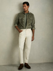 Cotton Crew Neck T-Shirt in Dark Sage