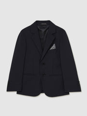 3-9 yrs Wool-Blend Single-Breasted Suit Blazer in Navy