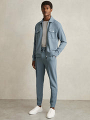 Drawstring Jersey Joggers in Airforce Blue