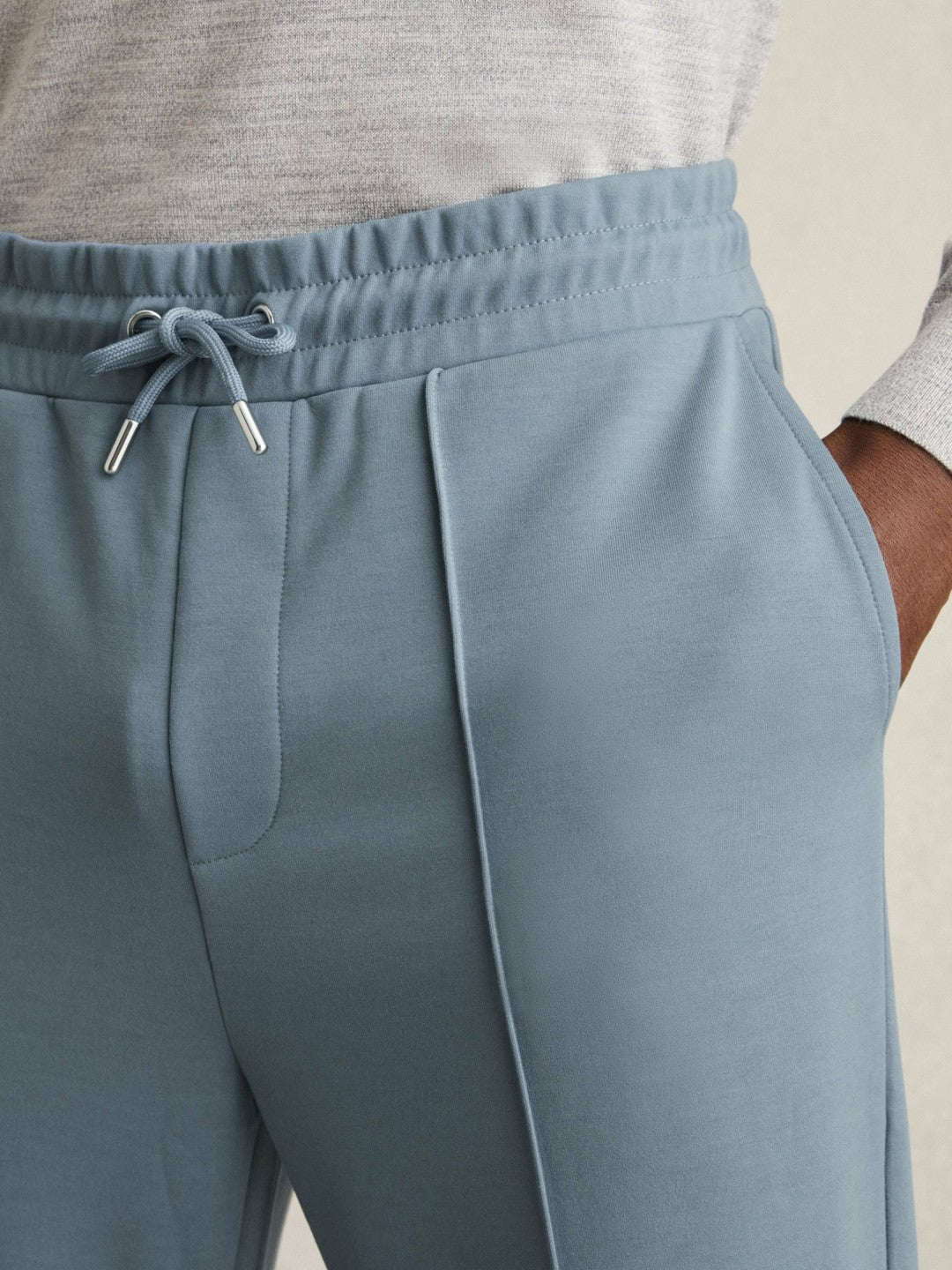 Drawstring Jersey Joggers in Airforce Blue