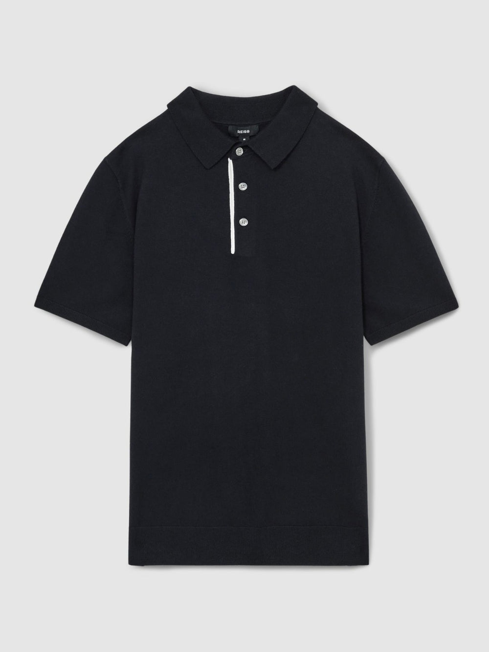 Contrast-Placket Polo Shirt With Cotton in Navy