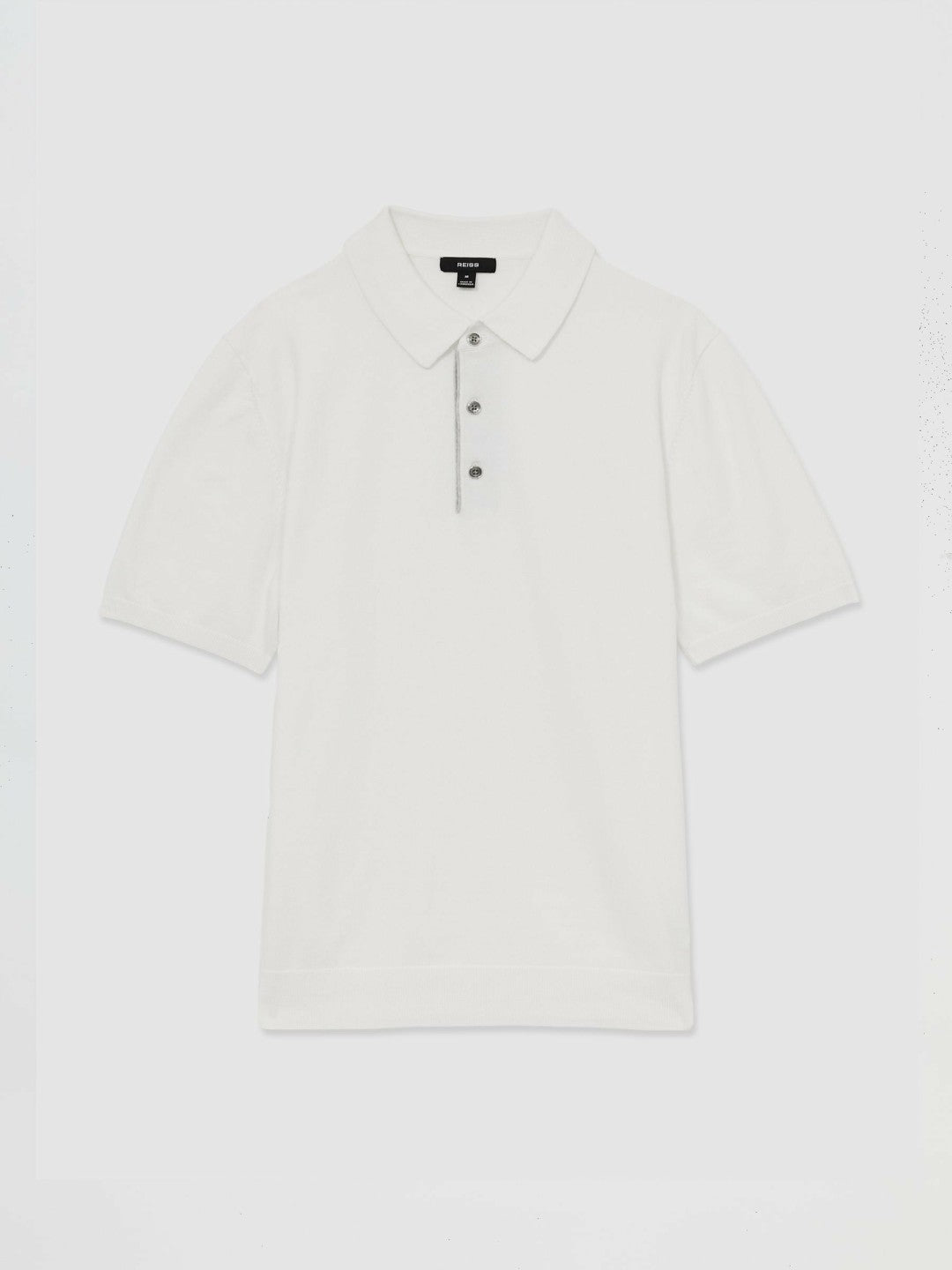 Contrast-Placket Polo Shirt With Cotton in White