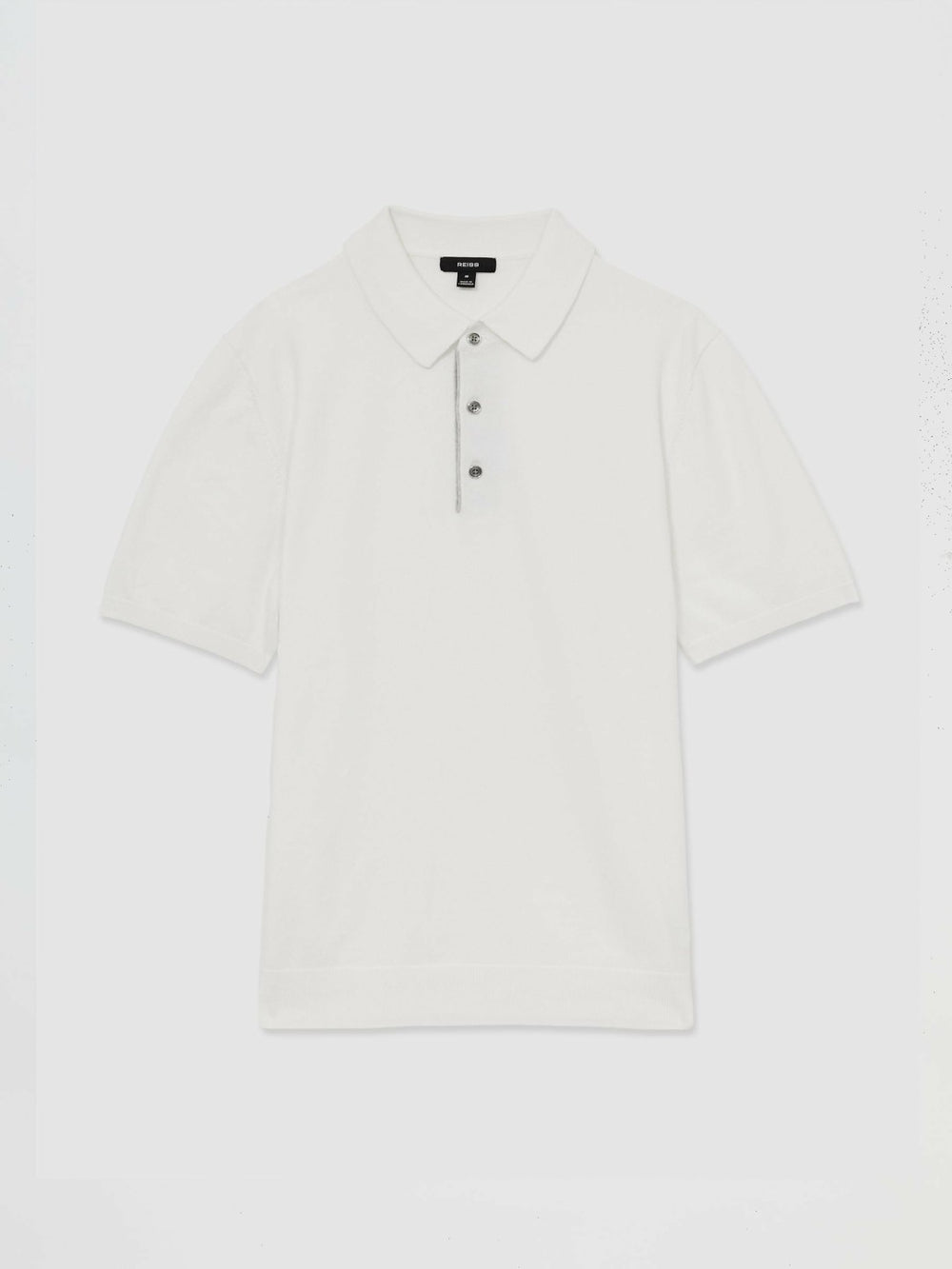 Contrast-Placket Polo Shirt With Cotton in White
