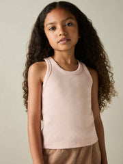 9-13 yrs Stretch-Cotton Ribbed Vest 3 Pack in Multicolour