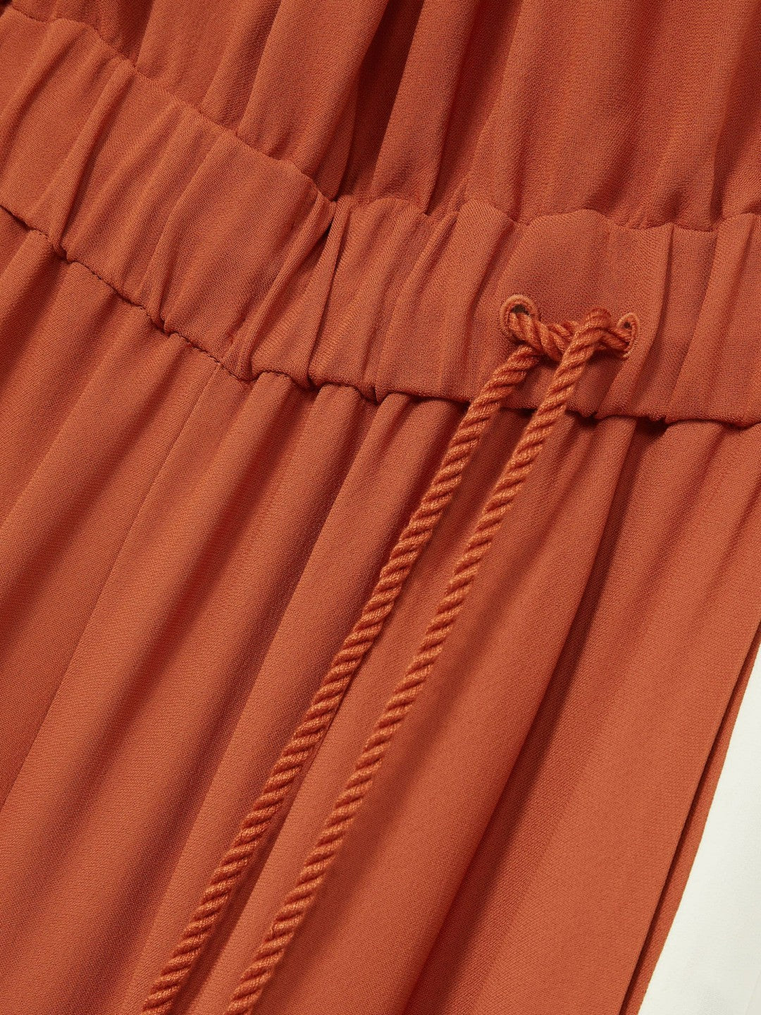 Colour-Block Rope-Cord Jumpsuit in Orange