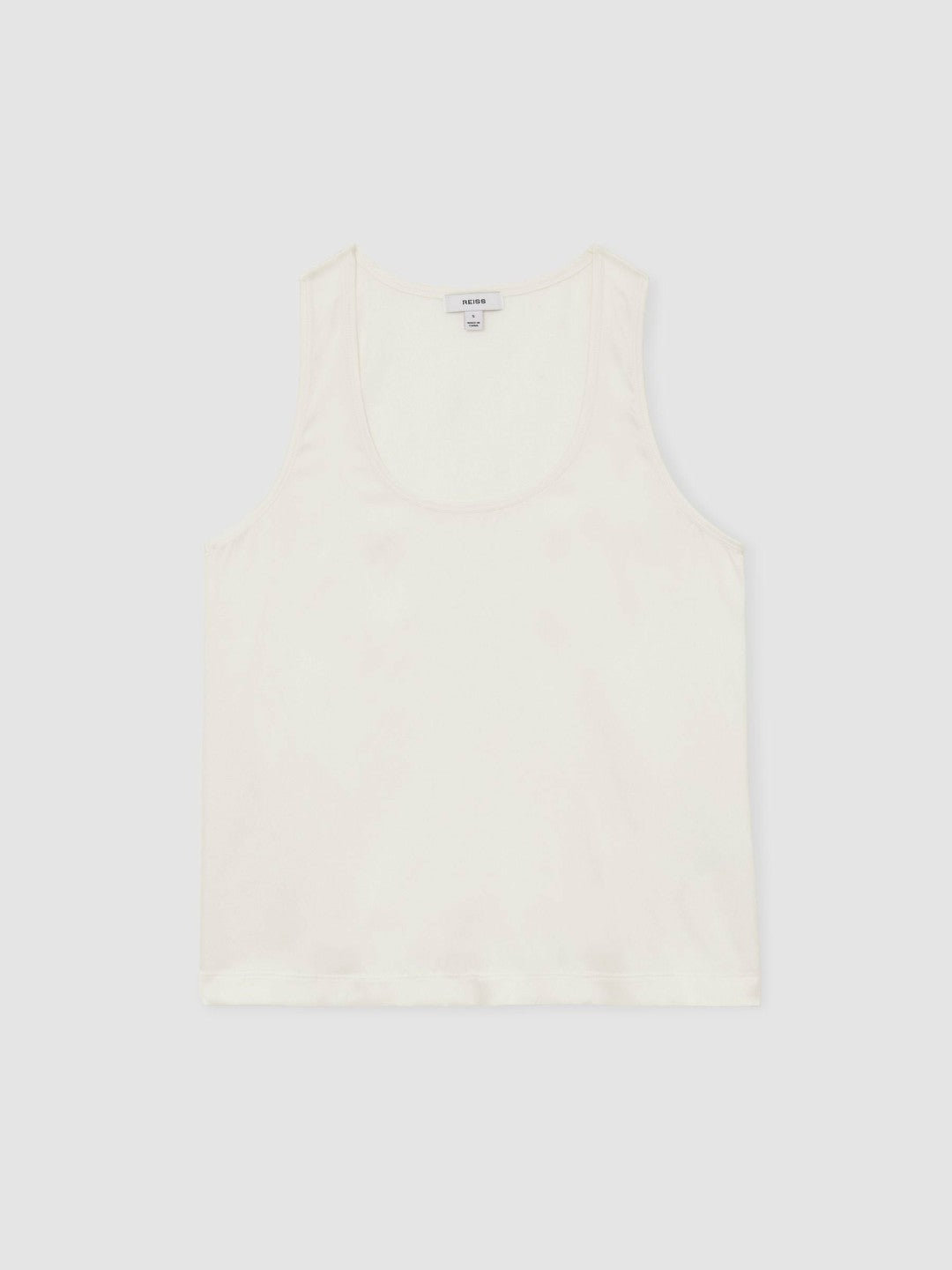 Silk-Front Cami Top in White