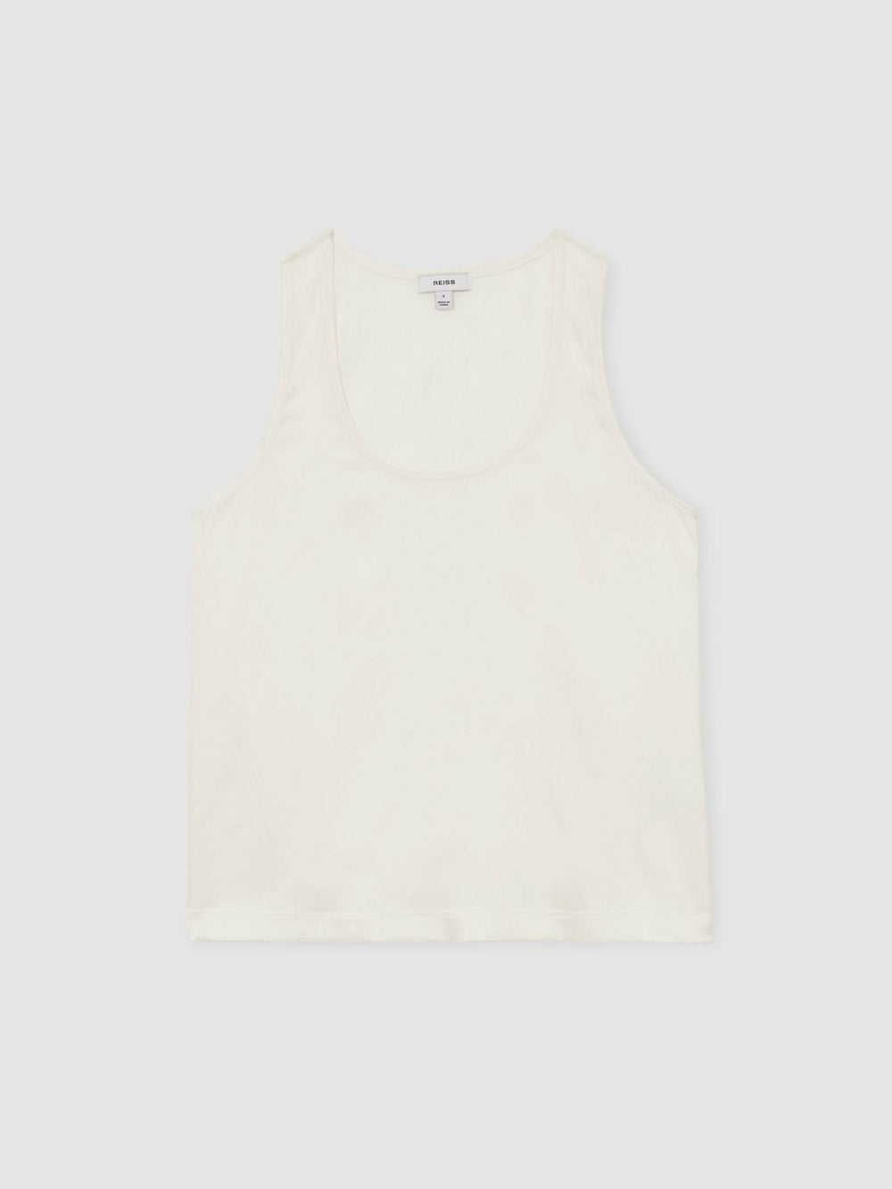 Silk-Front Cami Top in White