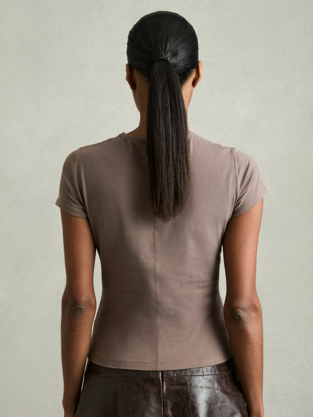 Stretch-Cotton Crew-Neck T-Shirt in Mink