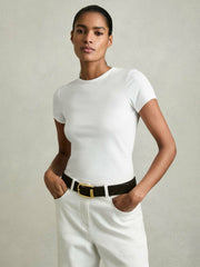 Stretch-Cotton Crew-Neck T-Shirt in White