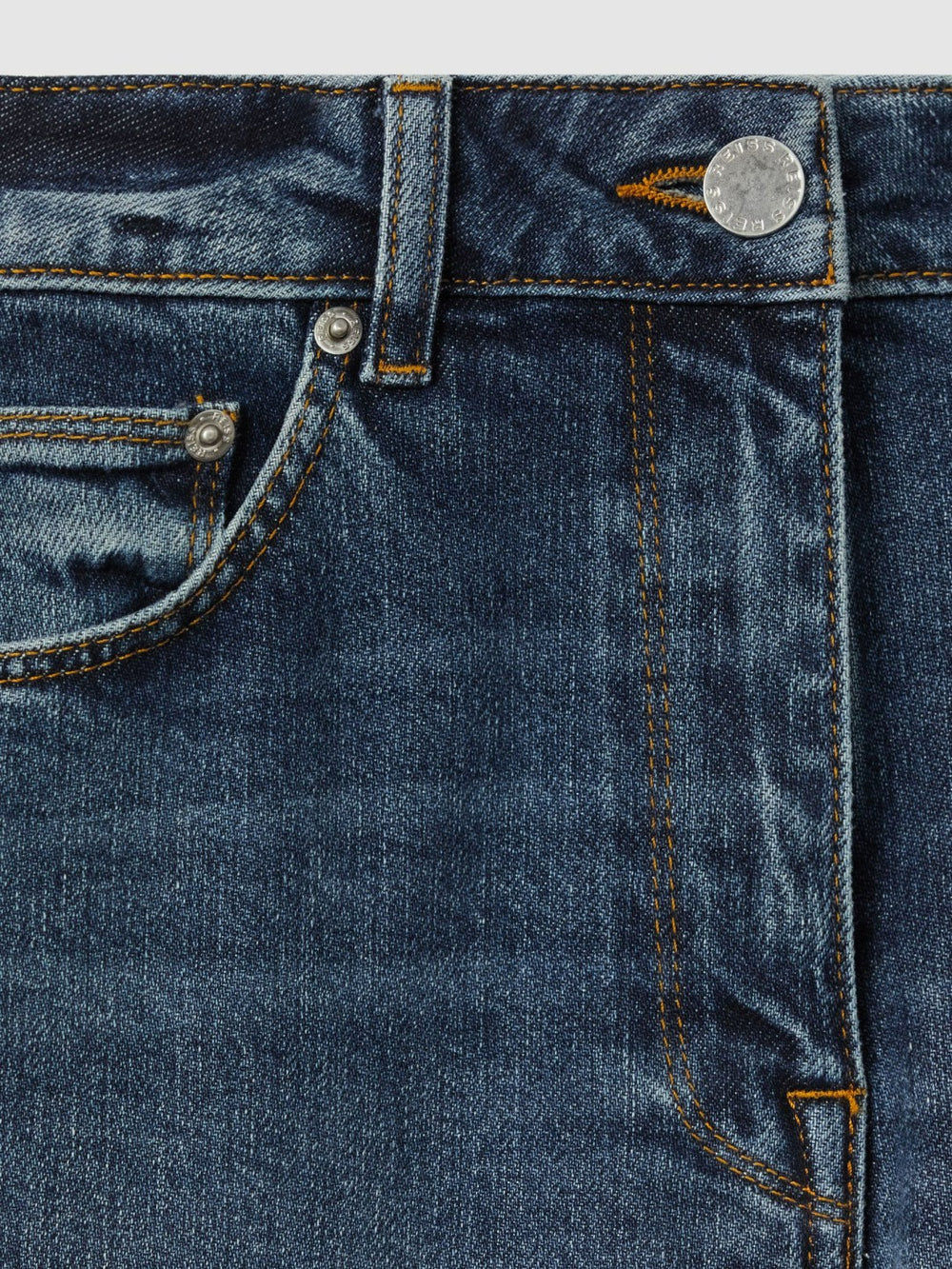 Petite Mid-Rise Straight-Leg Jeans in Mid Blue