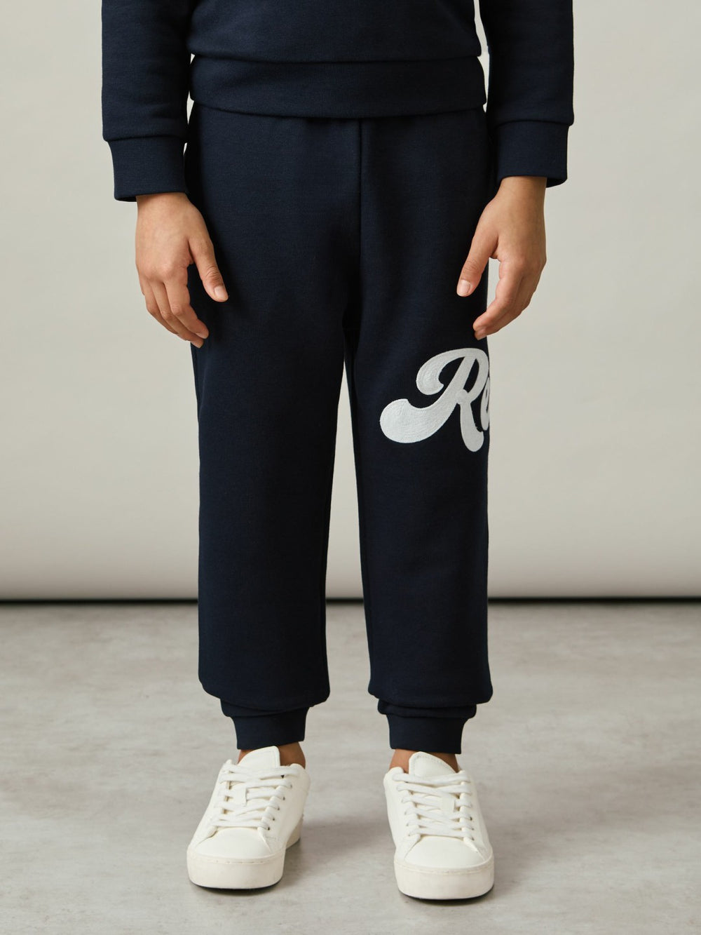 9-13 yrs Cotton-Blend Logo Script Joggers in Navy