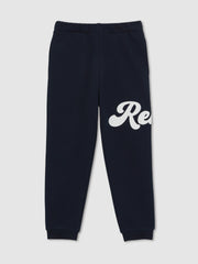 9-13 yrs Cotton-Blend Logo Script Joggers in Navy
