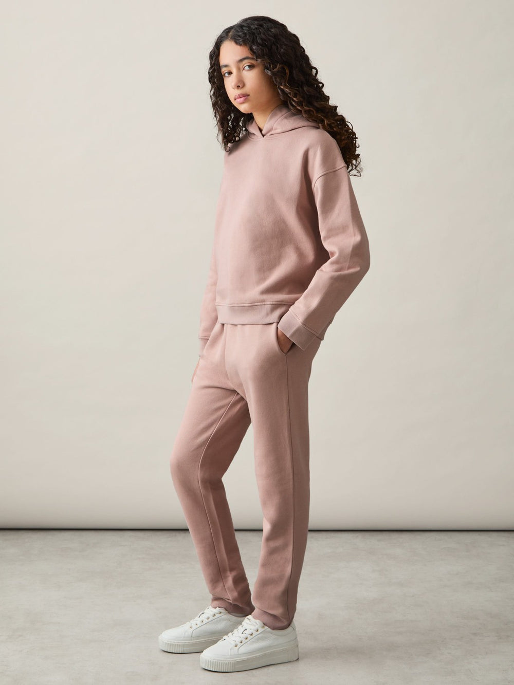 13-14 yrs Cotton-Blend Hoodie And Joggers Set in Mink