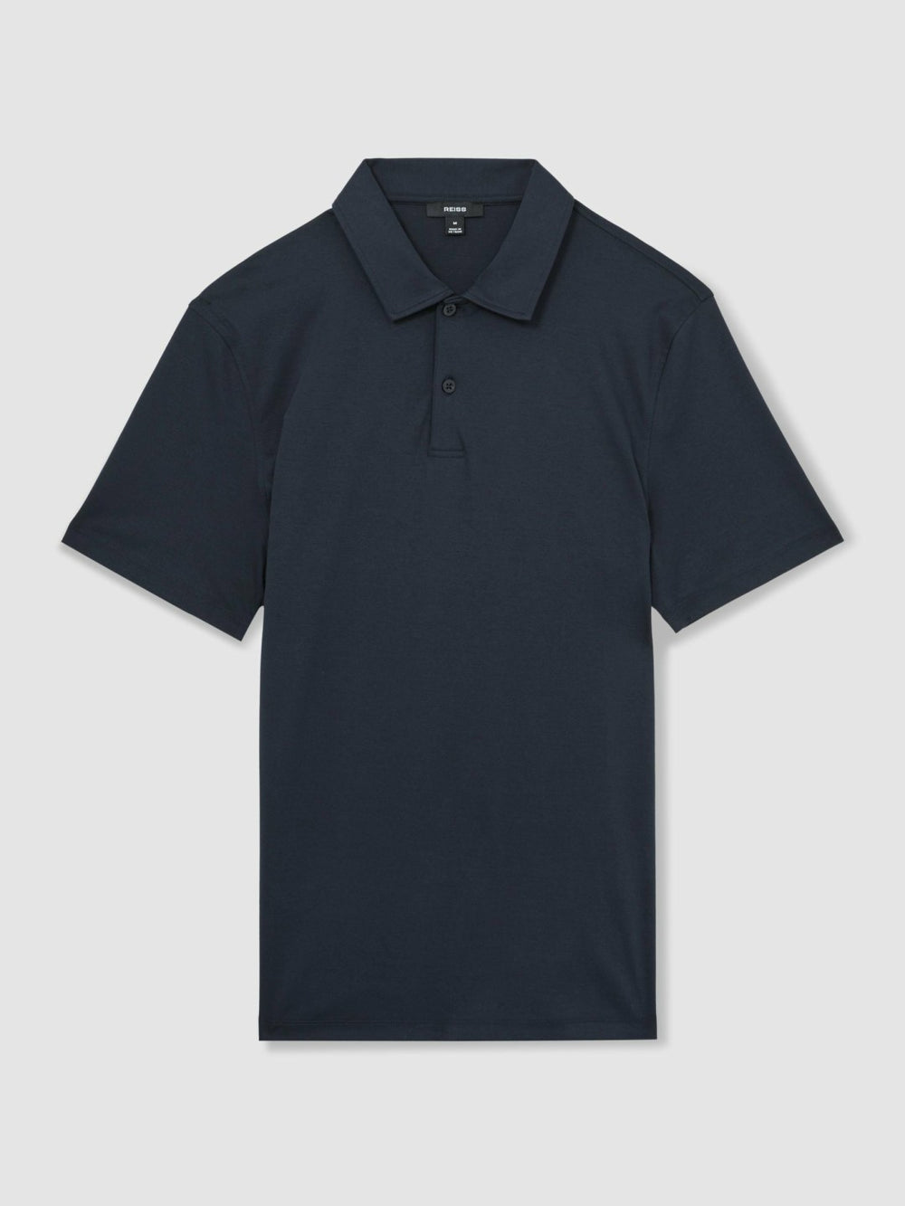 Cotton Short-Sleeve Polo Shirt in Navy