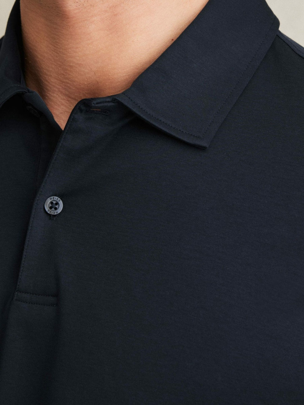 Cotton Short-Sleeve Polo Shirt in Navy