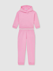 13-14 yrs Cotton-Blend Hoodie And Joggers Set in Bright Pink