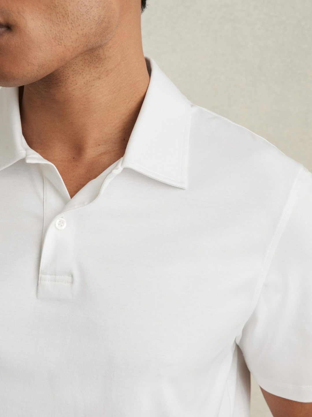 Cotton Short-Sleeve Polo Shirt in White