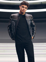 McLaren F1 Team Leather Biker Jacket in Black