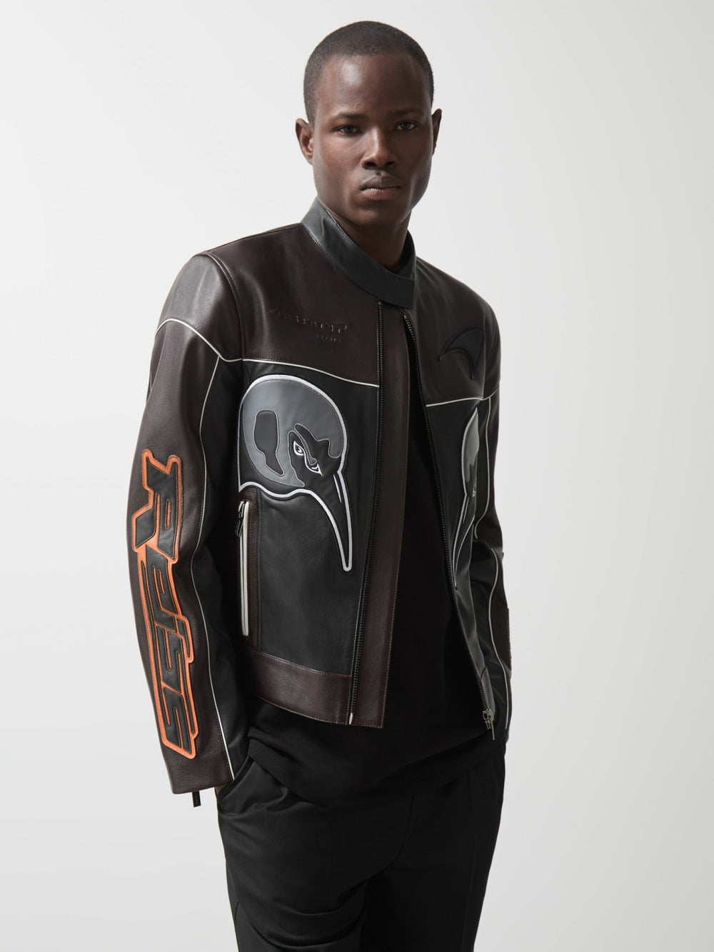 McLaren F1 Team Leather Biker Jacket in Black