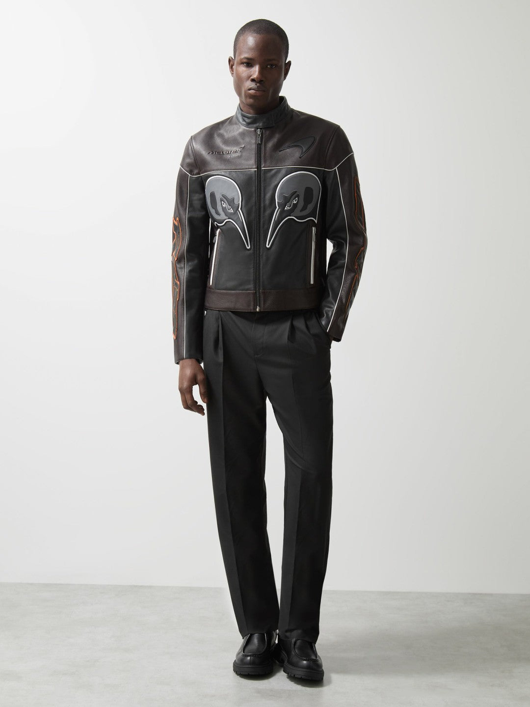 McLaren F1 Team Leather Biker Jacket in Black