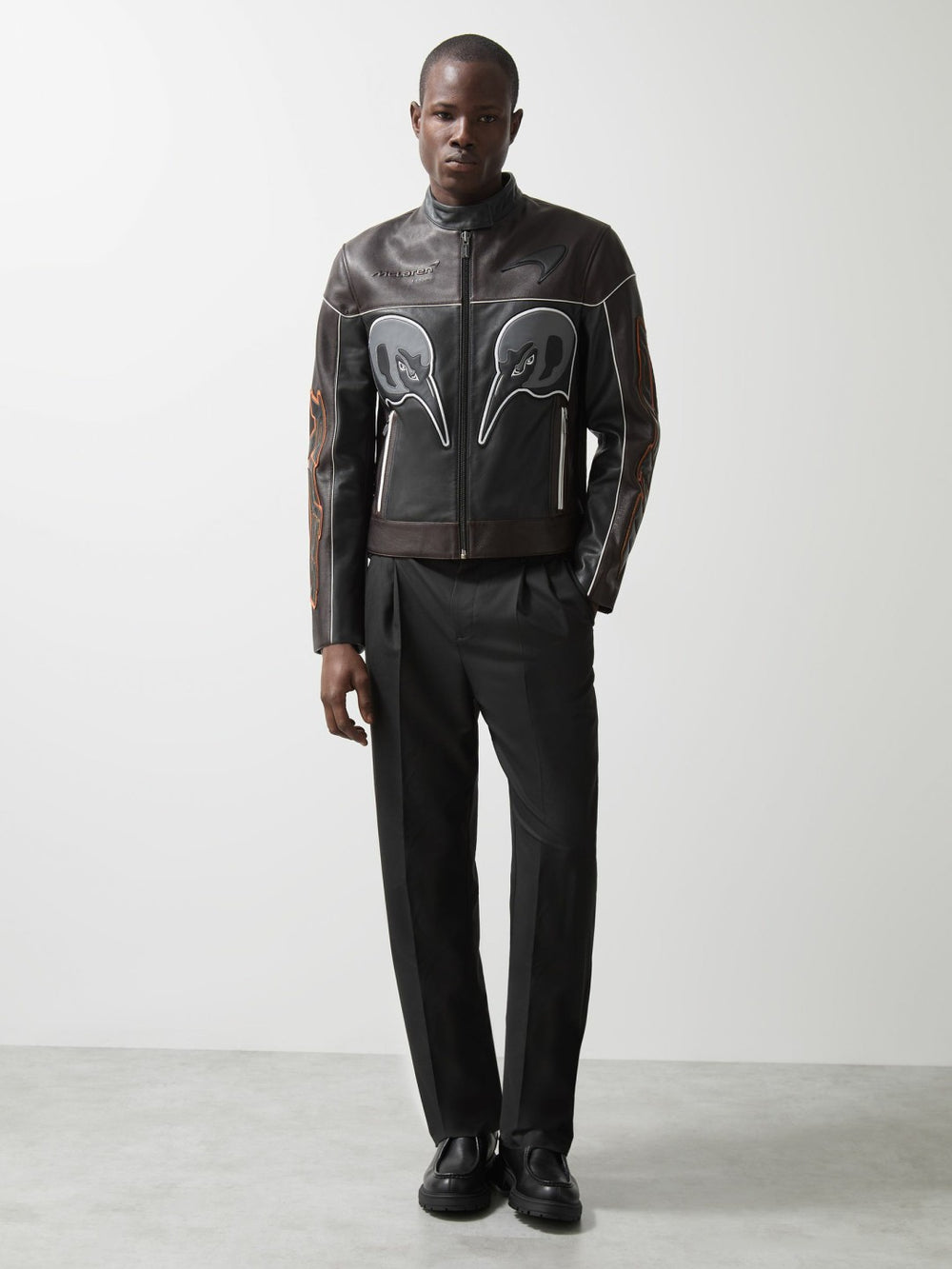 McLaren F1 Team Leather Biker Jacket in Black