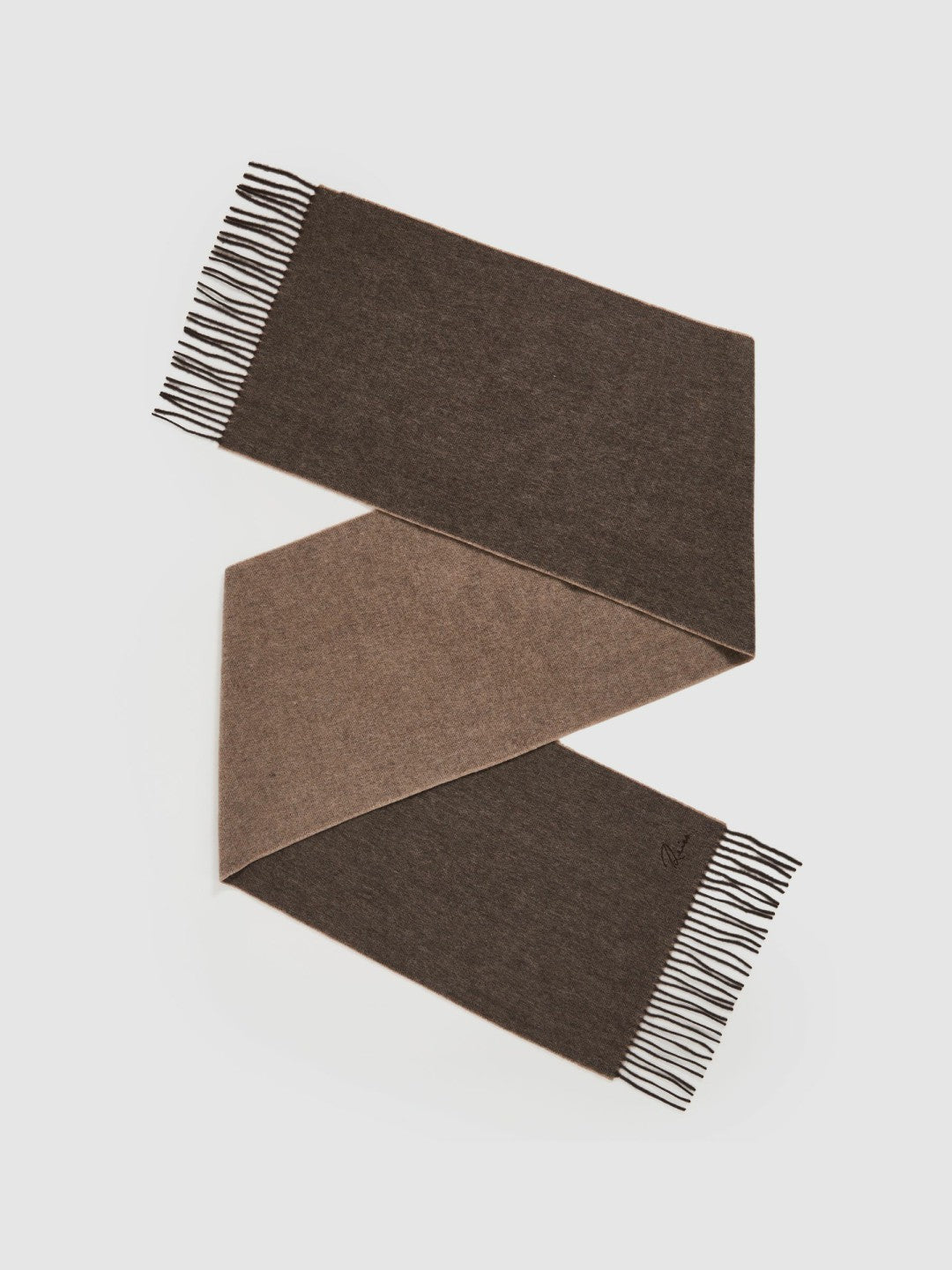Wool and Cashmere Scarf in Taupe