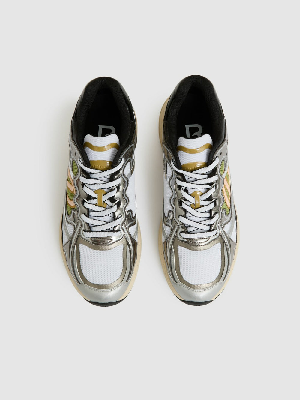Overlay Logo Running Trainers in Gunmetal/Black
