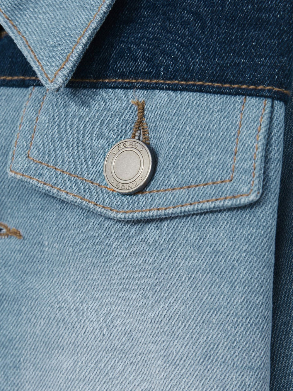 9-13 yrs Patchwork Two-Tone Denim Jacket in Blue