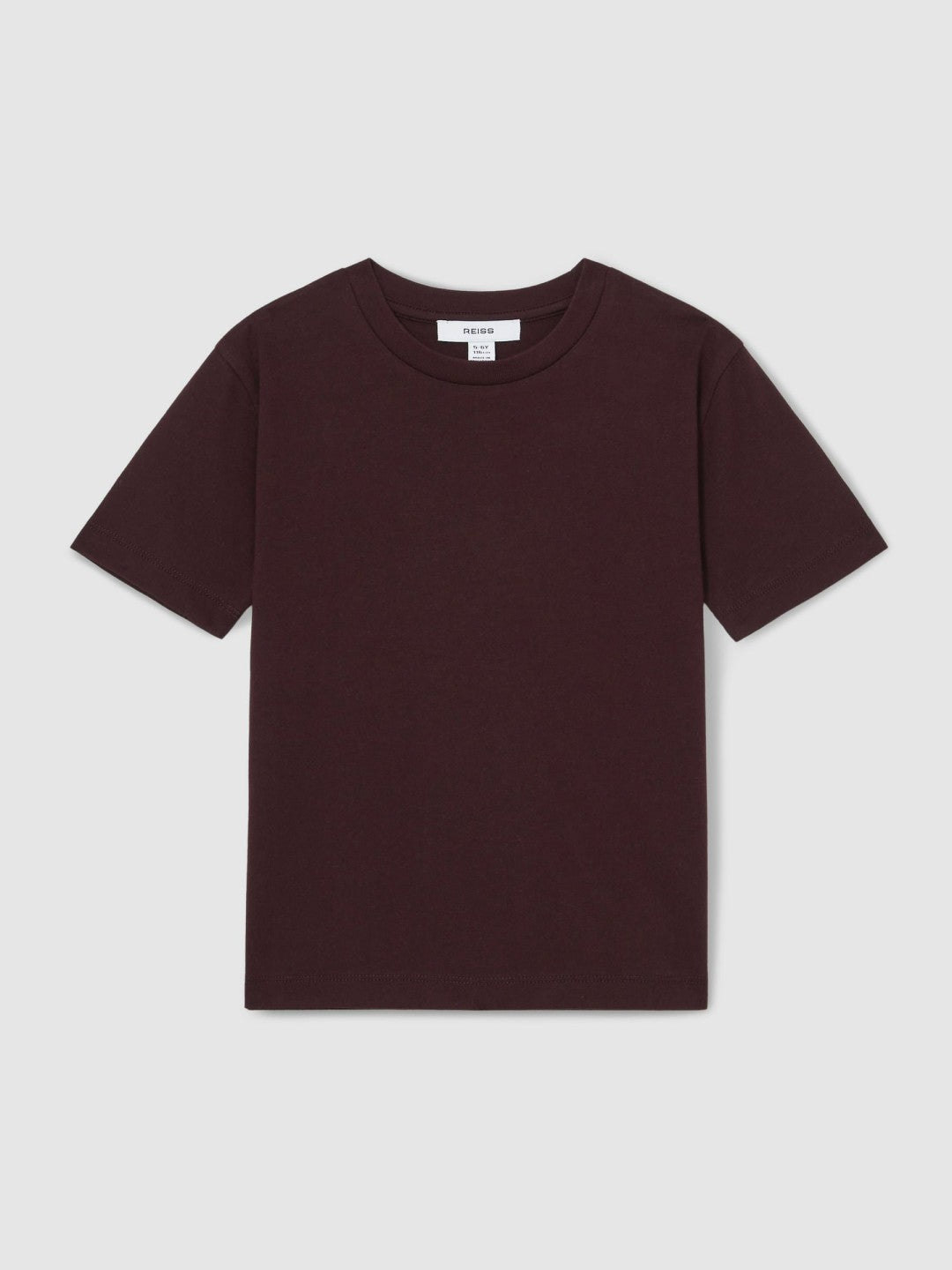 9-13 yrs Cotton Crew-Neck T-Shirt in Bordeaux