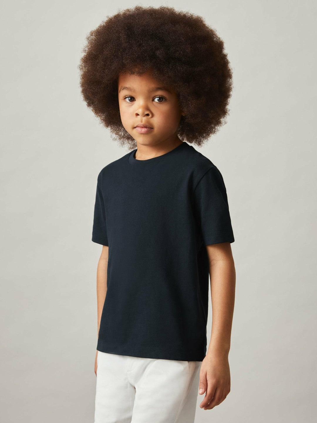 9-13 yrs Cotton Crew-Neck T-Shirt in Navy