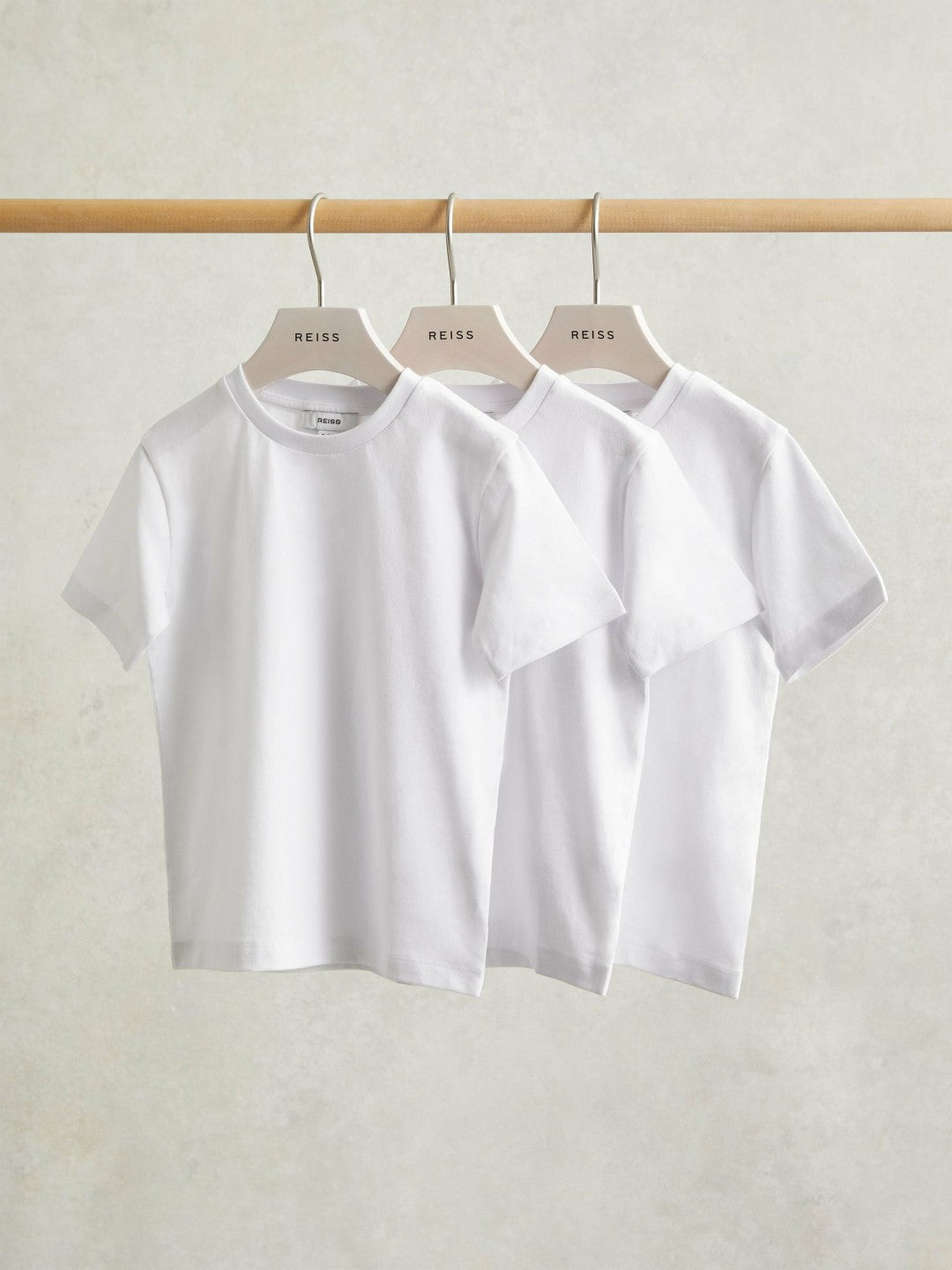 Cotton Crew-Neck T-Shirts 3 Pack in White