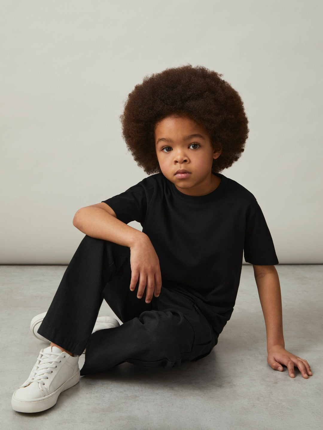 9-13 yrs Cotton Crew-Neck T-Shirt in Black