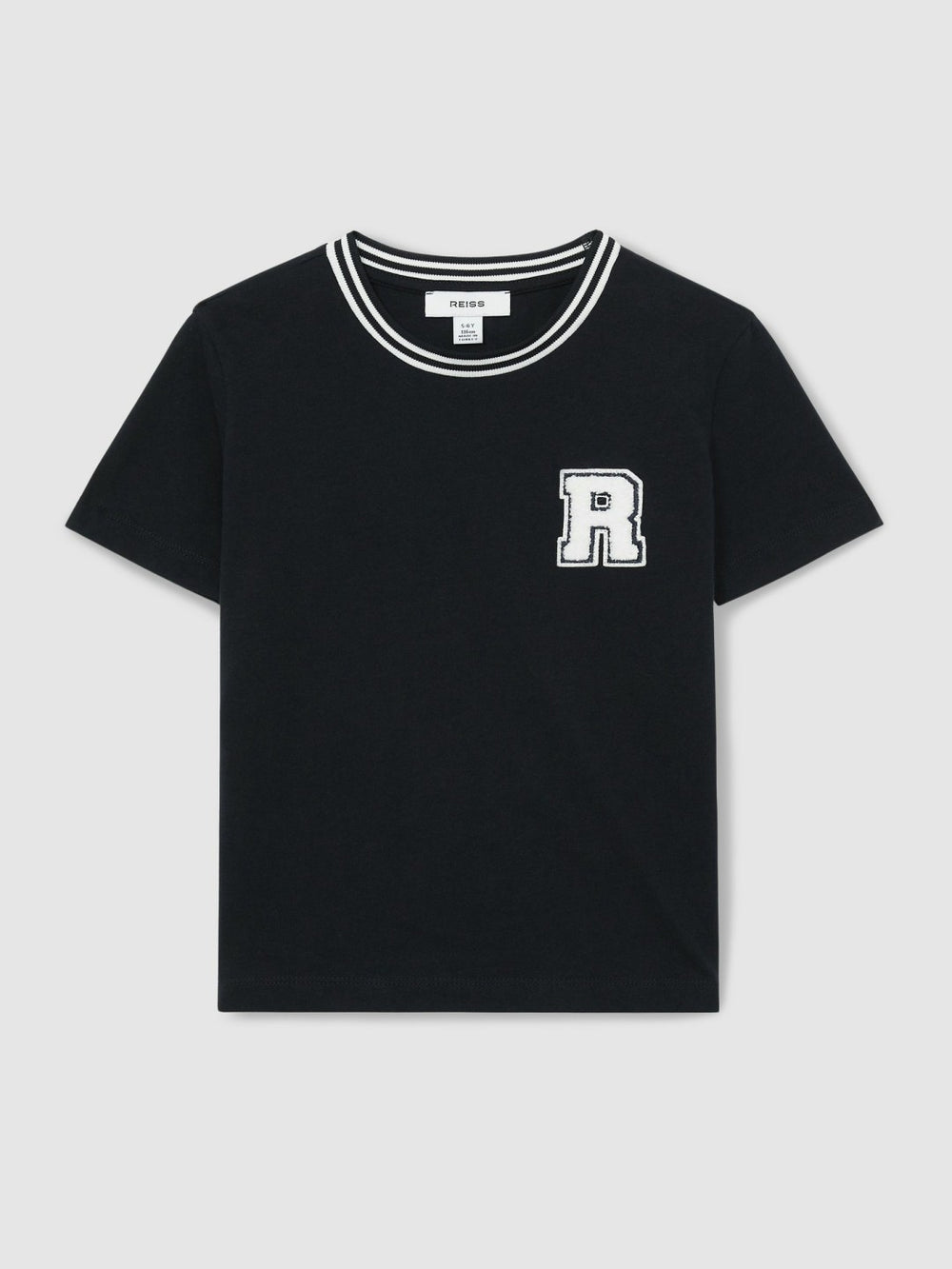 3-9 yrs Cotton Letter Patch T-Shirt in Navy