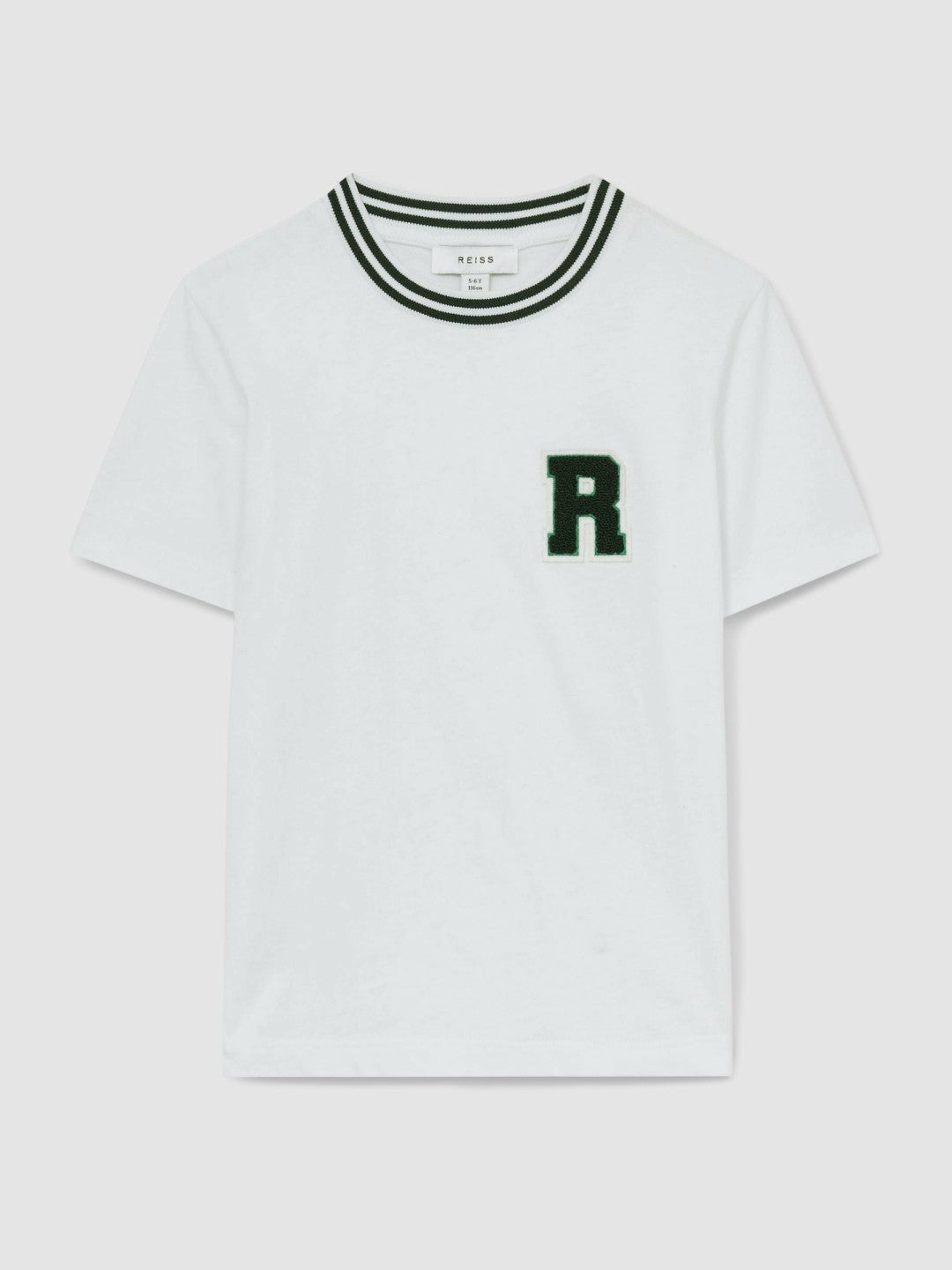 9-13 yrs Cotton Letter Patch T-Shirt in White