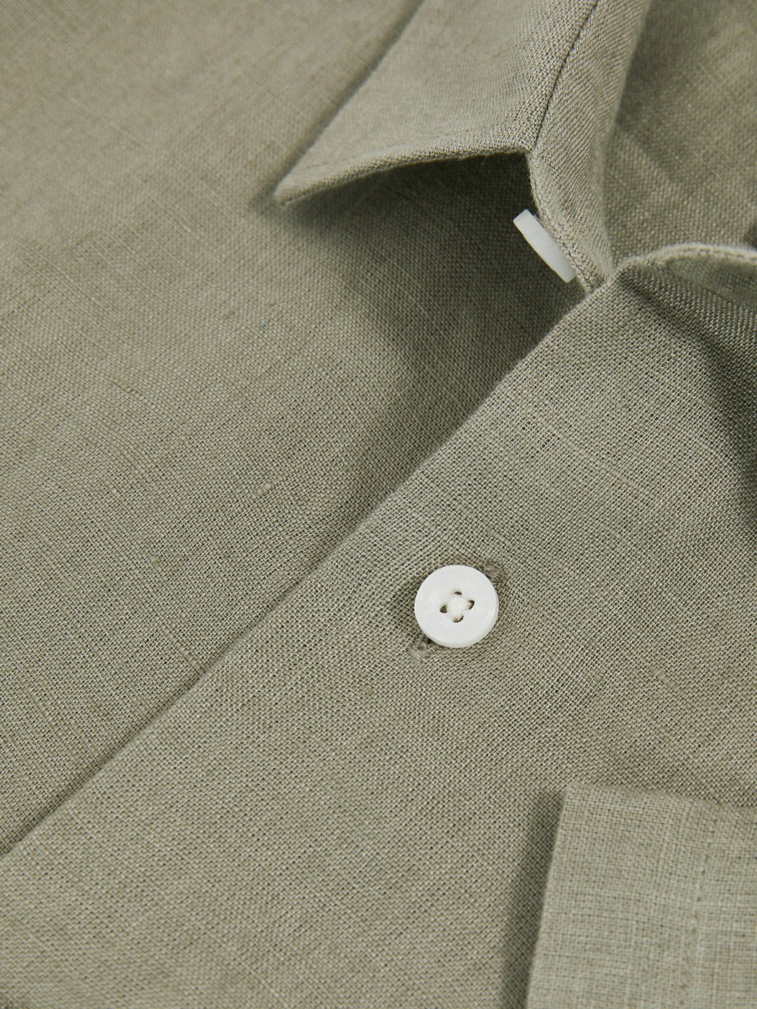 3-9 yrs Short Sleeve Linen Shirt in Thyme Green