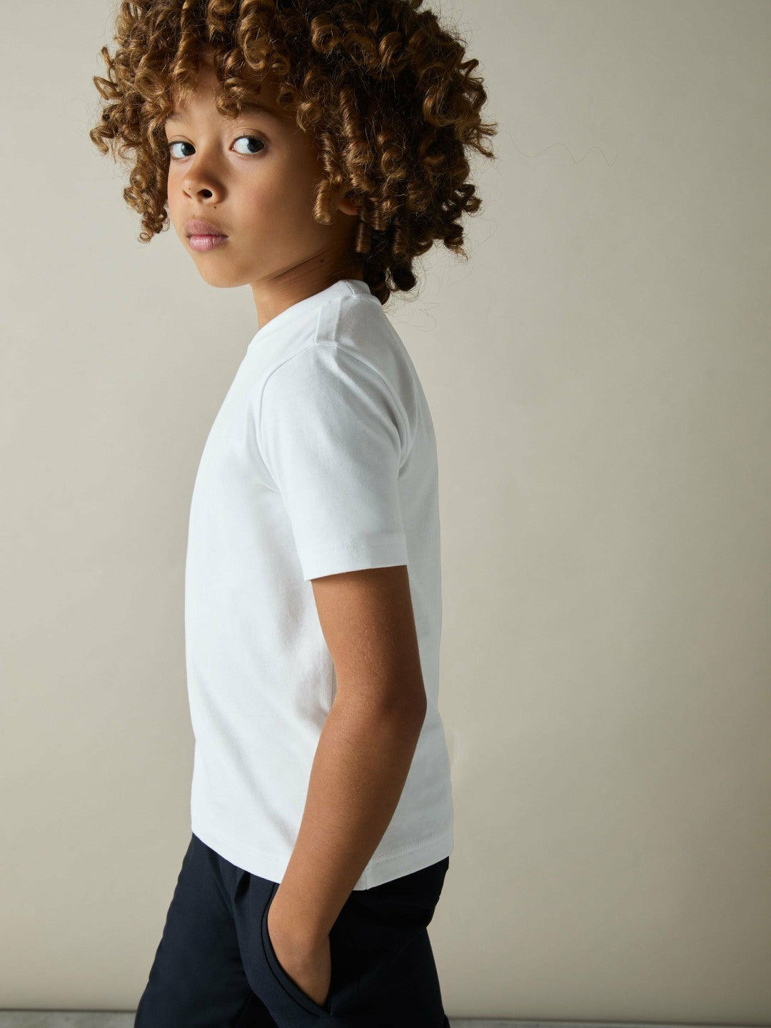 3-9 yrs Cotton Crew-Neck T-Shirt in White