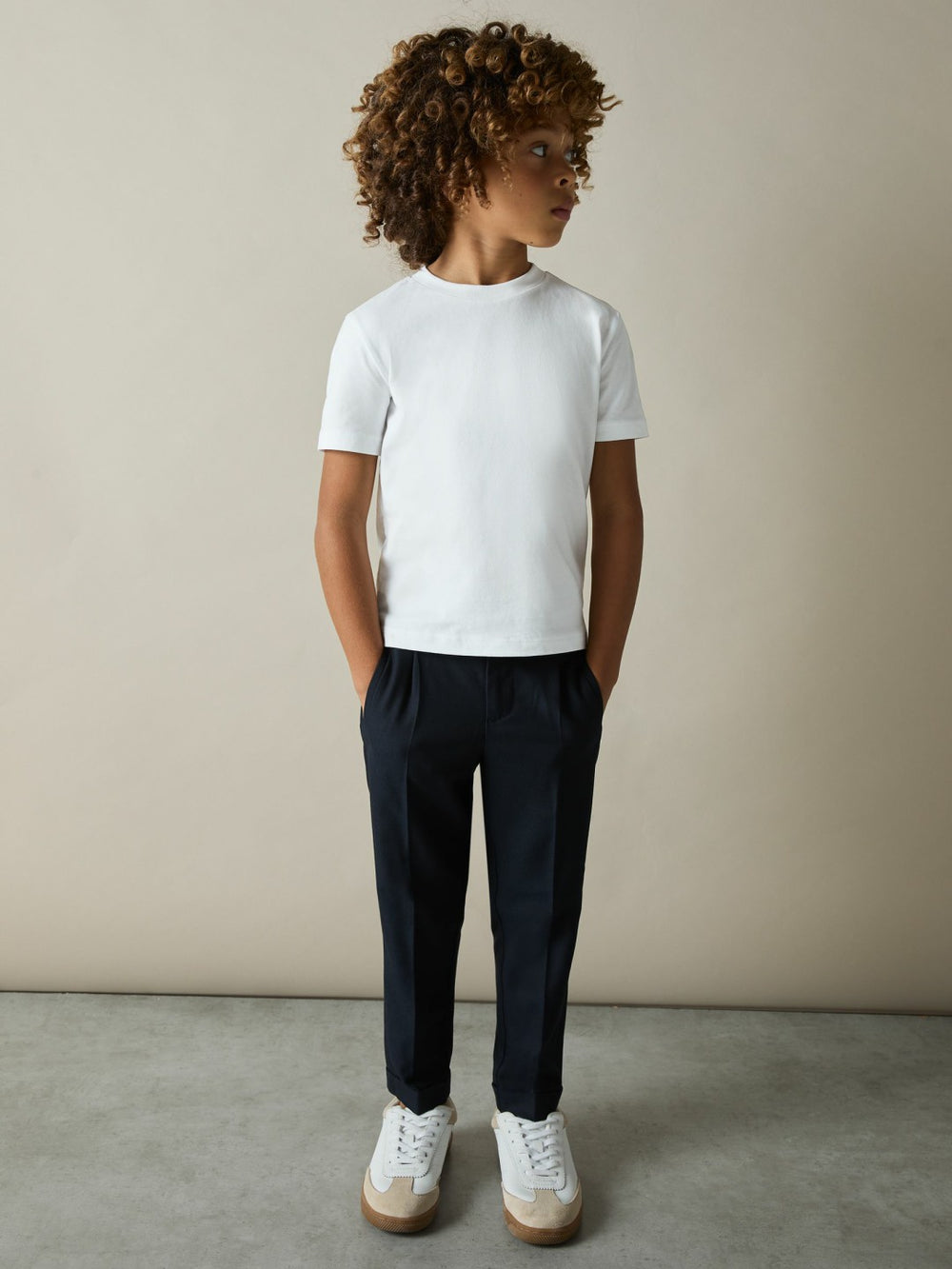 3-9 yrs Cotton Crew-Neck T-Shirt in White