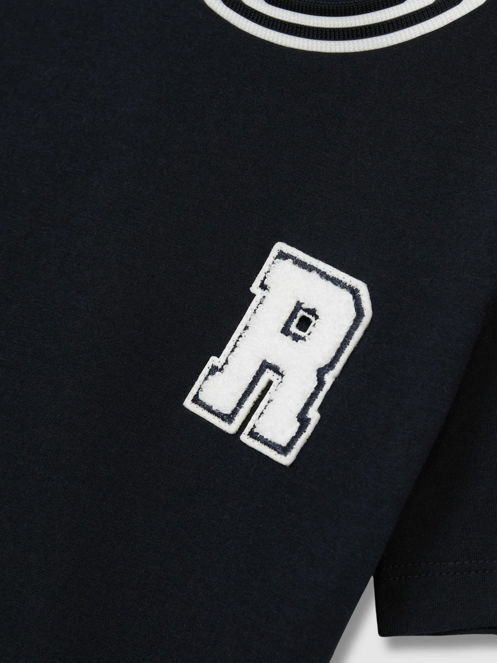 9-13 yrs Cotton Letter Patch T-Shirt in Navy