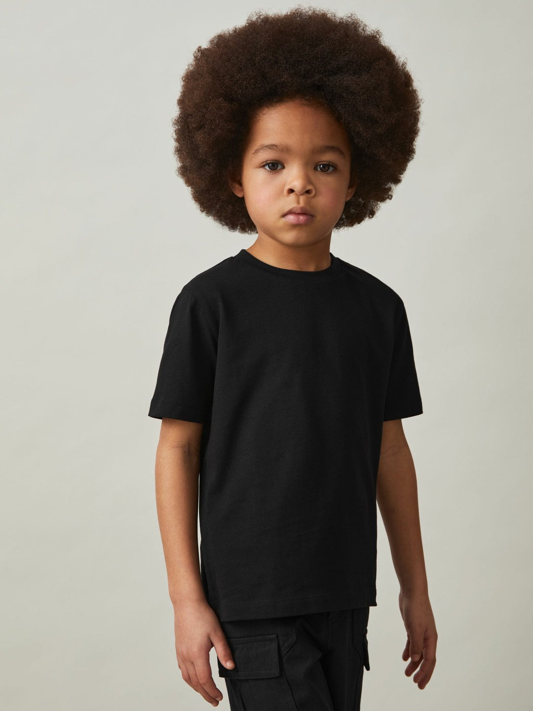 3-9 yrs Cotton Crew-Neck T-Shirt in Black