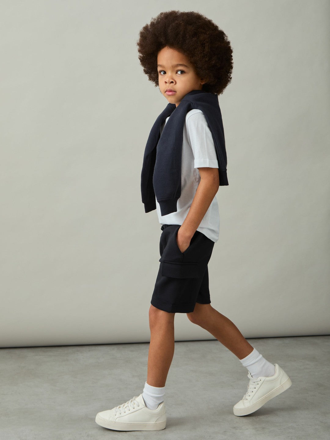 9-13 yrs Interlock-Jersey Cargo Shorts in Navy