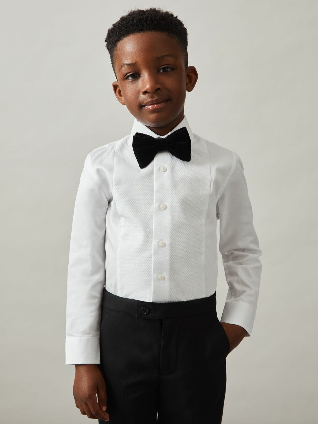 3-9 yrs Cotton Slim-Fit Dinner Shirt in White