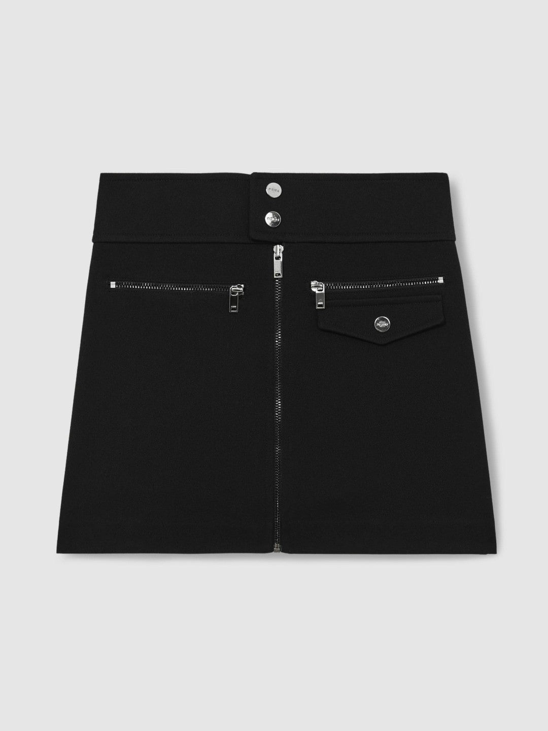 4-9 yrs Piqué Zip-Detail Mini Skirt in Black