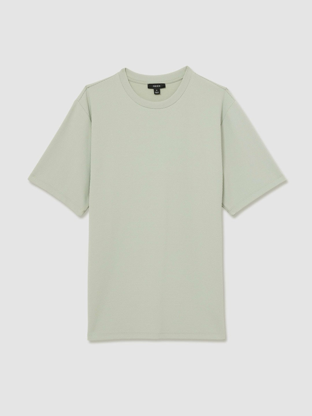 Textured Crew-Neck T-Shirt in Sage Green