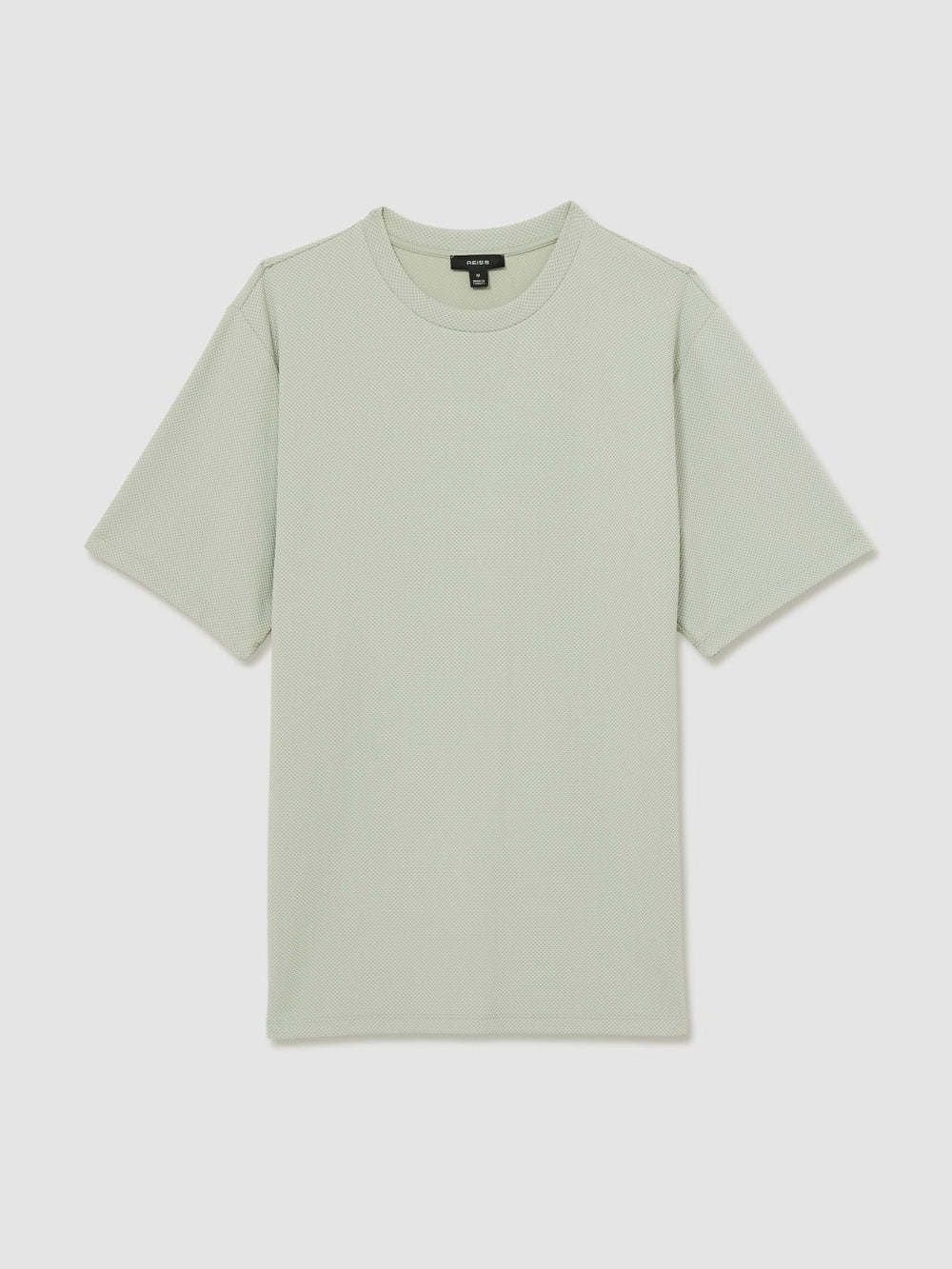 Textured Crew-Neck T-Shirt in Sage Green