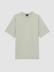 Textured Crew-Neck T-Shirt in Sage Green